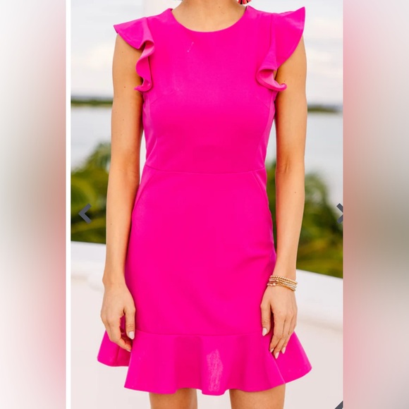 Fuchsia Pink Ruffled Dress - Picture 3 of 4